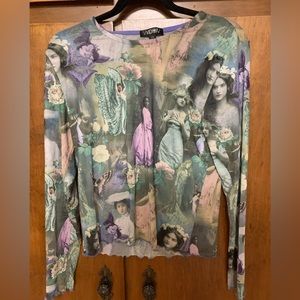 Dolls Kill sheer long sleeve shirt. Women’s size 1X.